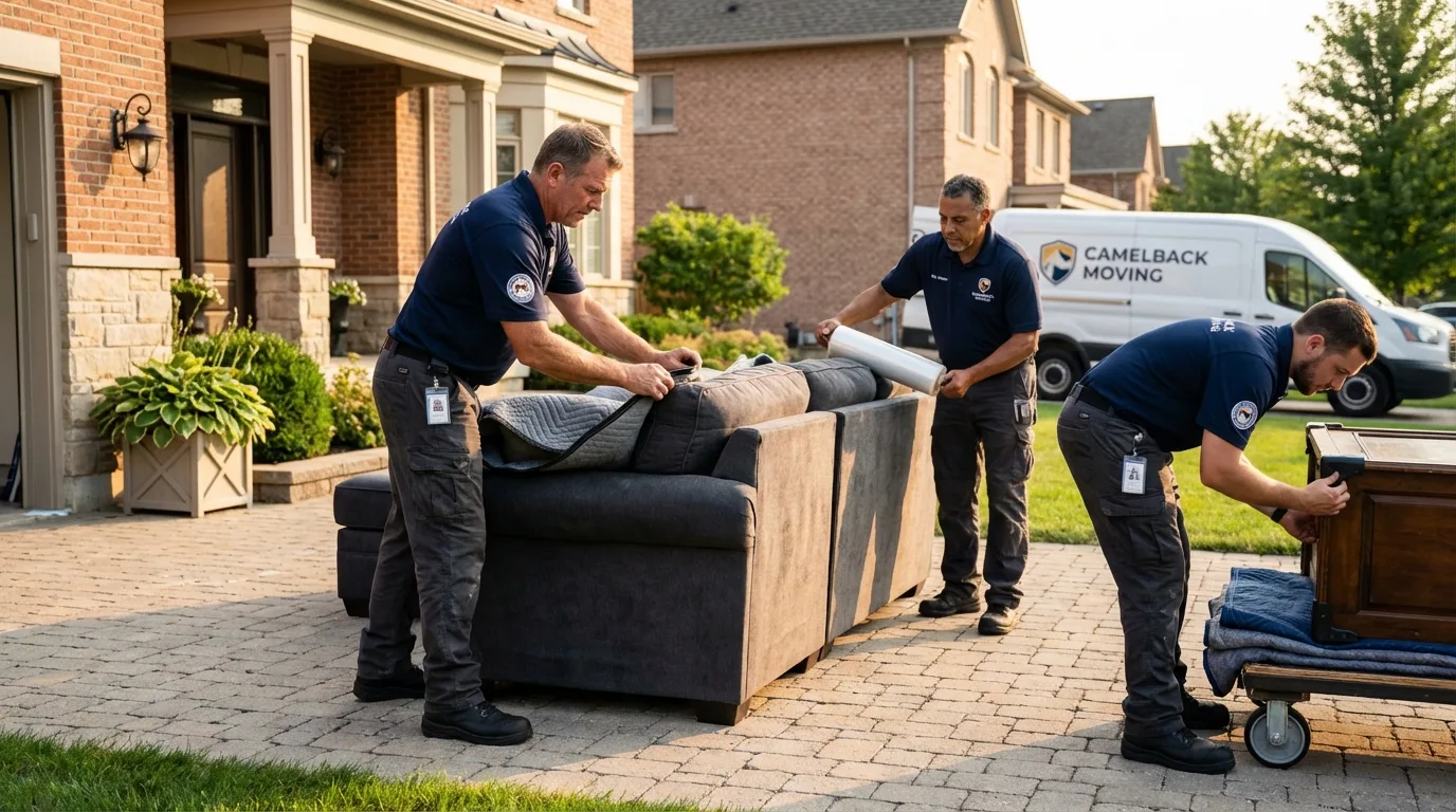Large estate moving crew wrapping furniture in Pioneer, CA